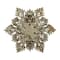8.5&#x22; Lighted Brown Wooden Snowflake Christmas Tree Topper, Clear Lights